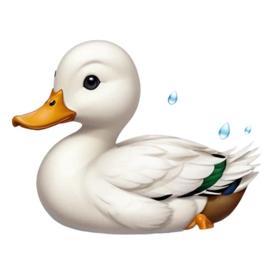 duck swimming sticker