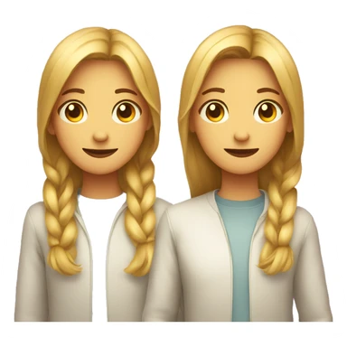 2 identical teenagers, one is smiling and the other is sad sticker