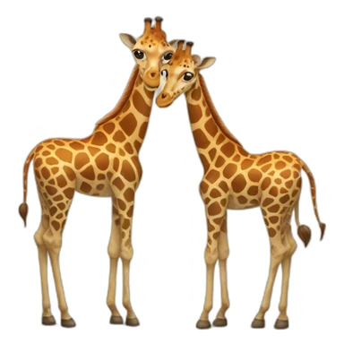 Coeur formé par deux girafes sticker