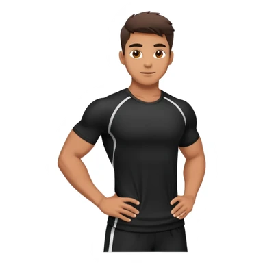 Athletic guy in sporty black clothes. sticker