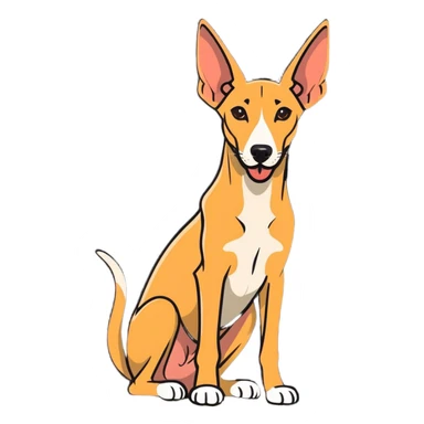 An Egyptian pharaoh hound sitting down with its tongue out sticker