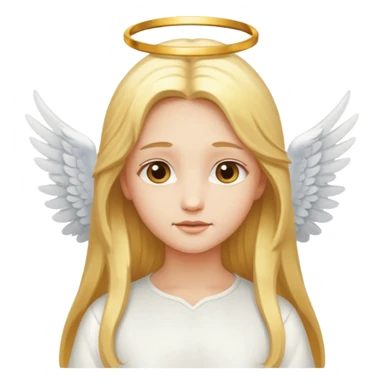 Angel with long golden hair and white wings sticker