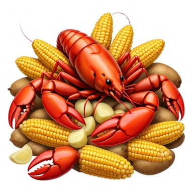 Louisiana crawfish boil with corn and potatoes sticker