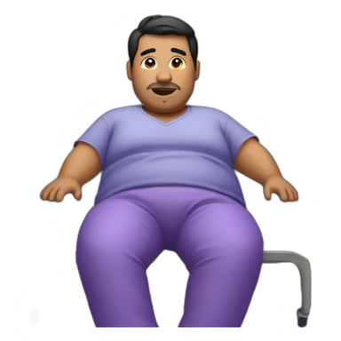 Fat latino Guy in hospital bed with purple pants sticker