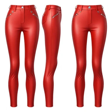 red letaher pants sticker