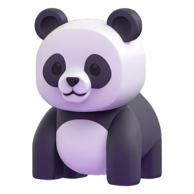 minecraft panda, blocky, 3d sticker