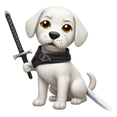 Dog with ninja sword sticker
