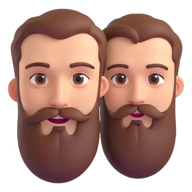 a bearded face with a split expression showing both happy and sad emotions, clear expressive style sticker