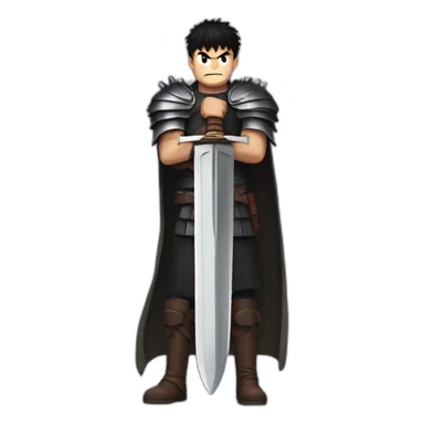 angry berserk guts carrying a huge sword on his shoulder sticker