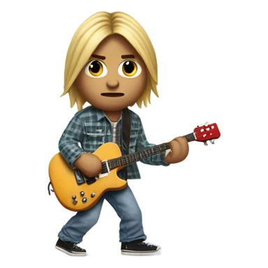 Kurt cobain playing a guitar sticker