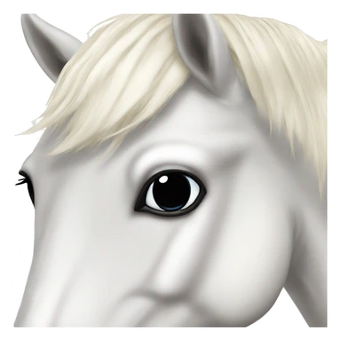 White cob pony with one black eye  sticker