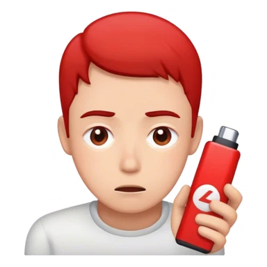 Red Low battery next to a tired person’s face sticker