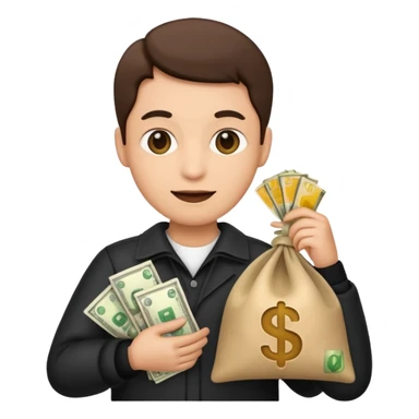Ladrão com saco de dinheiro emoji  sticker