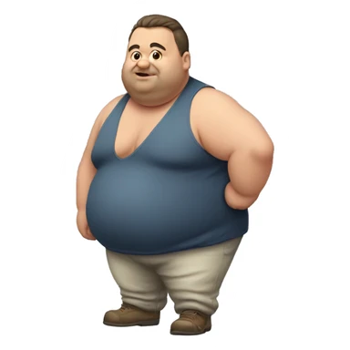 Fat man playing the game  sticker