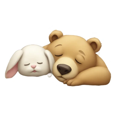 bear and bunny sleeping sticker