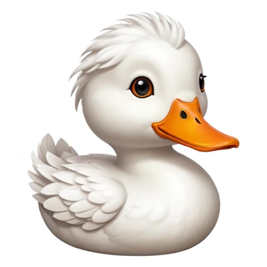 white duck emoji, with orange beak sticker