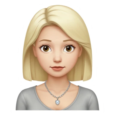 Female with Silver Necklace, grey skin,blonde hair, different expressions. sticker