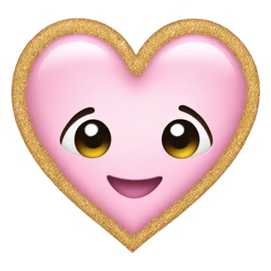 Light pink heart emogi with glitter sticker