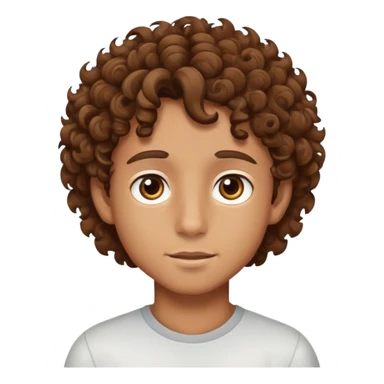 A boy with tan skin, curly brown hair, and brown eyes sticker