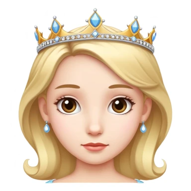 realistic portrait of girl with a small tiara  sticker