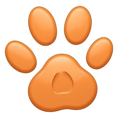 a very light pale pastel orange pawprint sticker