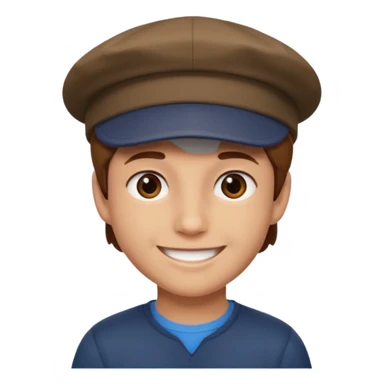 Un niño con gorra pelo castaño  sticker