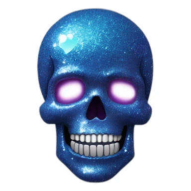 Glitter skull sticker