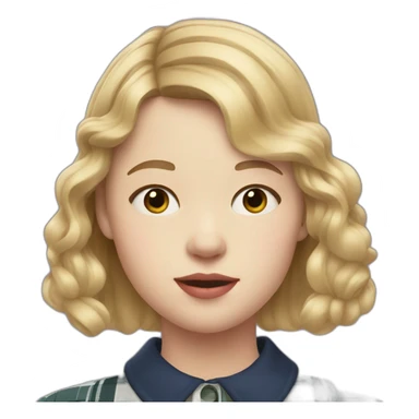 blonde Mia Goth with bangs preppy sticker