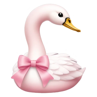 pastel pink swan with a light pink bow sticker