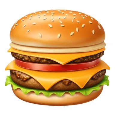 Hamburger with cheese sticker