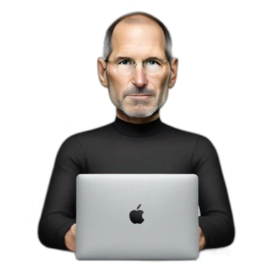 Steve Jobs with MacBook Pro sticker