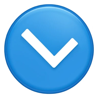 blue tick inside a blue circle sticker