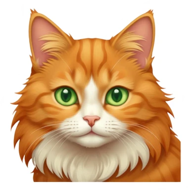 A cute orange tabby cat with green eyes sticker