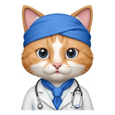 cat doctors with bandanas  sticker