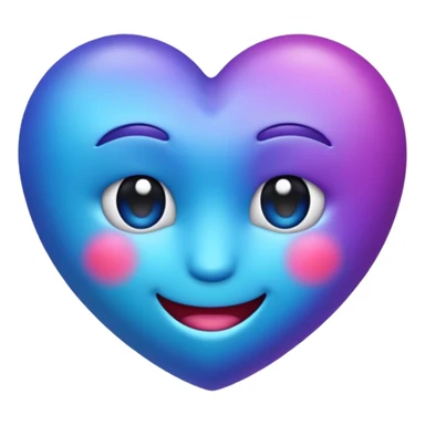 Crie um emoji de coração degrade nas cores roxo e azul sticker
