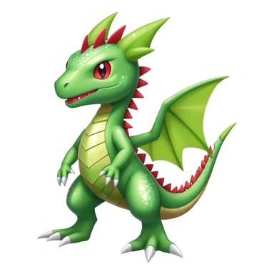 Shiny Cool Sparkly Cute Flygon-Tyranitar-Fakemon-hybrid-fusion with a scarf full body sticker