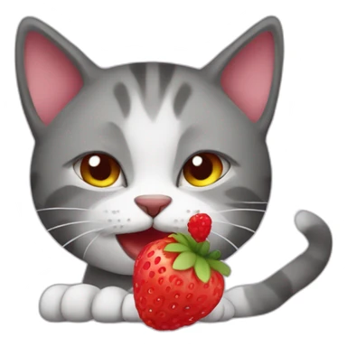 Cat eating berry sticker