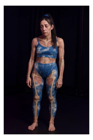 donna con stanchezza cronica frequenti in 3D realistica, donna stanca immagine anatomica sticker