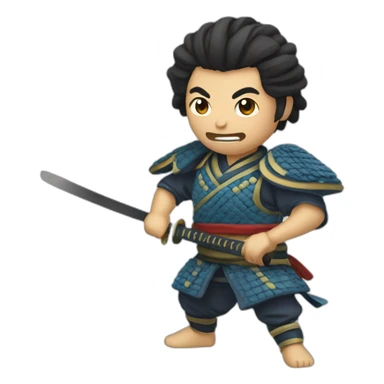 Samurai plaing disc jocky sticker