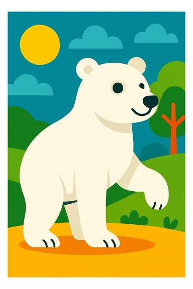 White bear sticker
