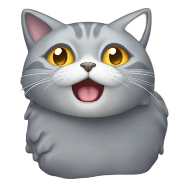 Grey cat melting sticker