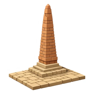 Phallic shaped obelisk made out of layered bricks sticker