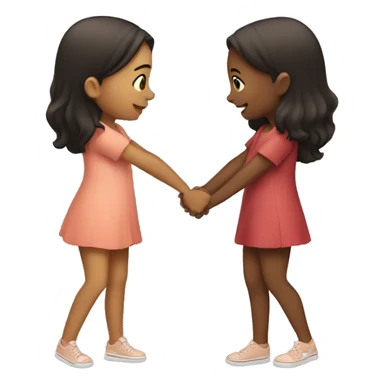 two girls holding hands and kissing sticker