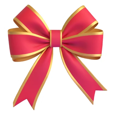 cute red bow with gold trim sticker