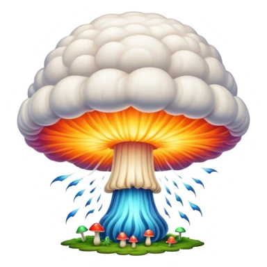 an intricate nuclear explosion with the funnel cloud  sticker