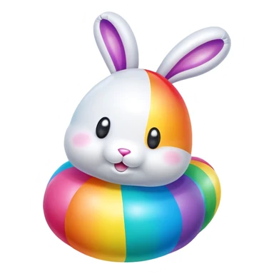 easter rainbow inflatable bouncy bunny sticker