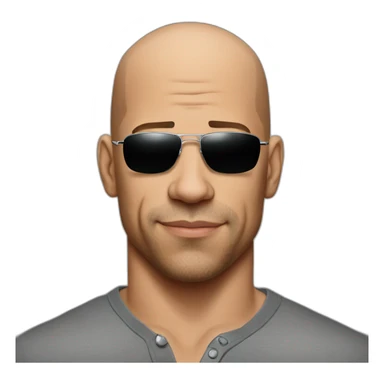 vin diesel cartoon wearing henley  sticker