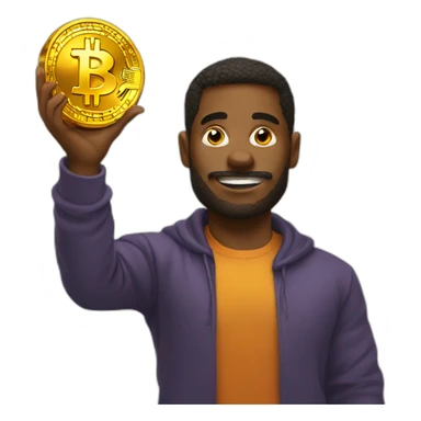 holding bitcoin sticker