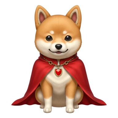 Shiba Dog in evil red collar cloak sticker