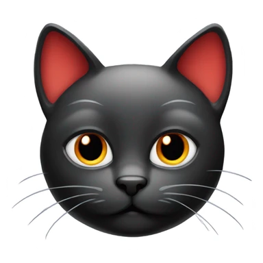 Black cat with red color  sticker